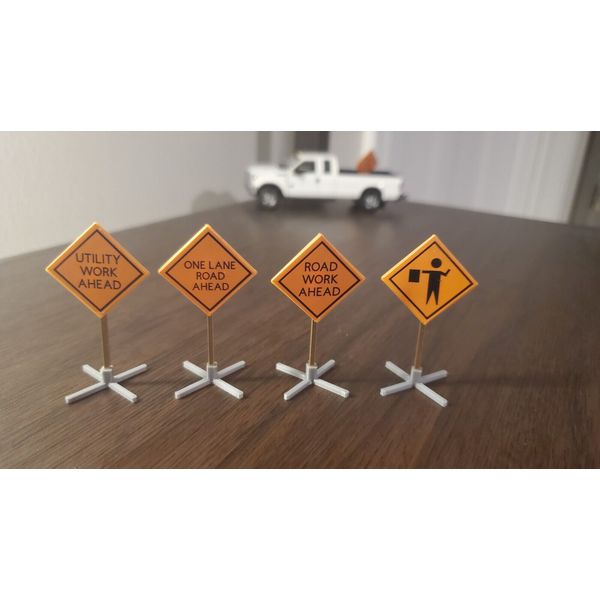 Custom 1/50 Scale Caution Signs Set of 4