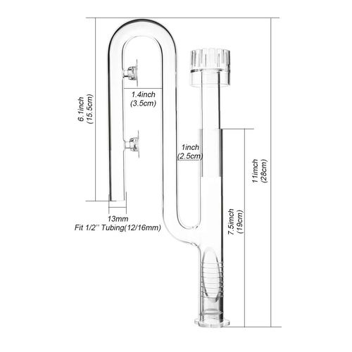 FZONE Aquatic Glass Lily Pipe Set with Lily Skimmer Inflow and Lily Outflow for Aquarium Filter 1/2''(12/16mm) Tubing
