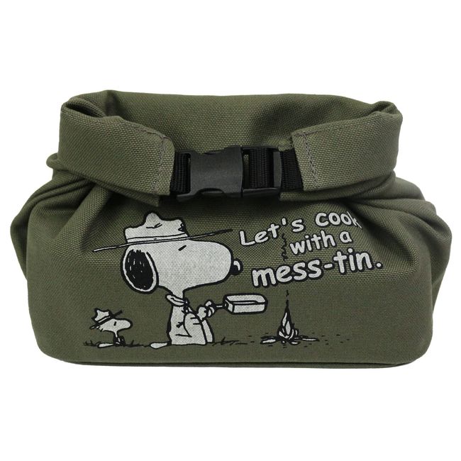 DUCKNOT Snoopy Mestin Buckle Case, Cooker Case, Lunch Bag, Washable, Made in Japan (Kaki/Large)