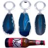 Chic Blue Agate Stone Metal Bottle Opener, Each A Unique Design