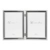 Lawrence Frames Hinged Double (Vertical) Metal Picture Frame Silver-Plate with Delicate Beading, 5 by 7-Inch