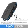 VKO Memory Card Case, 36 Slots, Shockproof, High Capacity, Water-Resistant, Black Small Carabiner, Case for Computer & Camera Use