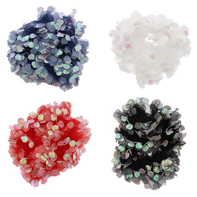 Zac's Alter Ego Set of 4 Assorted AB Soft Chiffon Floral Ruffle Hair Scrunchies