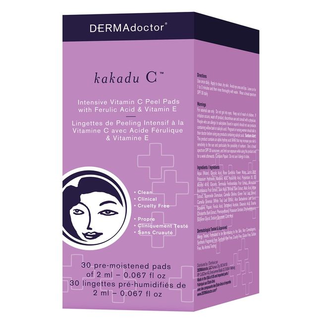 DERMAdoctor Kakadu C Intensive Vitamin C Peel Pad, 30 Count