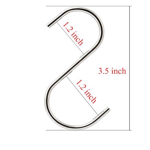 20 Pack 3.5" Hooks S Shaped Hanging Hooks Stainless Steel Metal Hangers Hanging Hooks Kitchen,Closet,Bathroom,Work Shop,Garden,Outdoor etc.