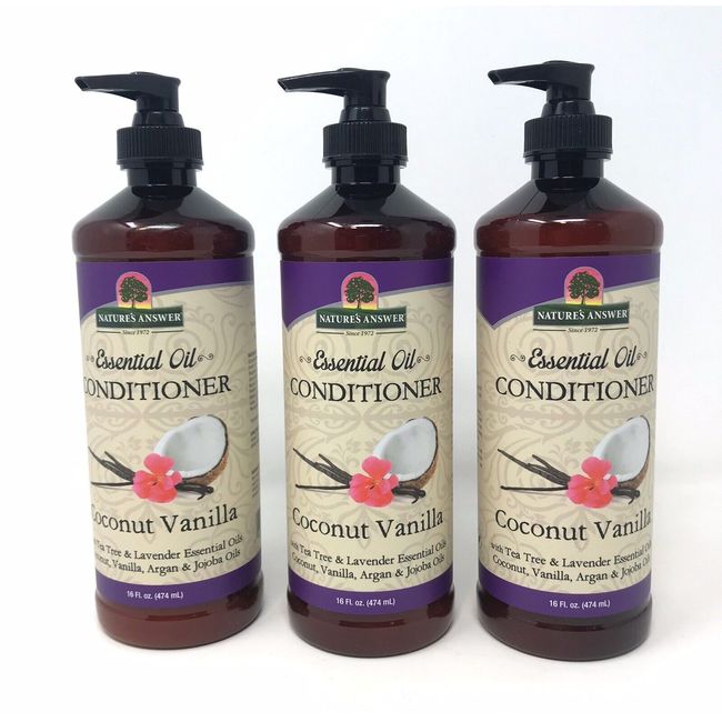 3Pk Essential Oil Conditioner Coconut Vanilla, 16oz, (I1)