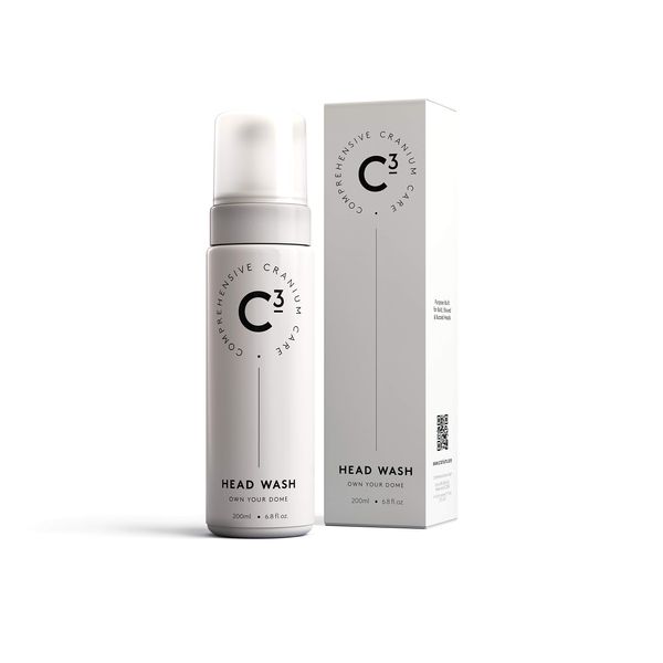 C3 Head Wash: Healing, Hydrating, Sulfate-free & Fragrance-free Foam Cleanser for Bald, Shaved, and Buzzed Heads; Gentle, Irritation-Free Face and Scalp Care for Men and Women
