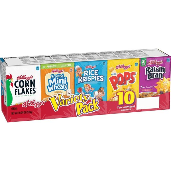 Breakfast Cereal Assorted Variety Pack, Corn Flakes, Frosted Flakes, Frosted ...