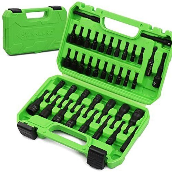 SWANLAKE SWANLAKE 39PCS Magnetic Hex Nut Driver Master Kit,1/4" Quick-Change