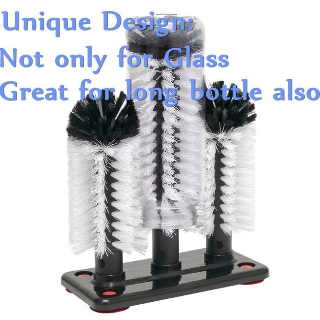 Water Bottle Cleaning Brush Glass Cup Washer With Suction Base Bristle Brush  For Beer Cup, Long Leg Cup
