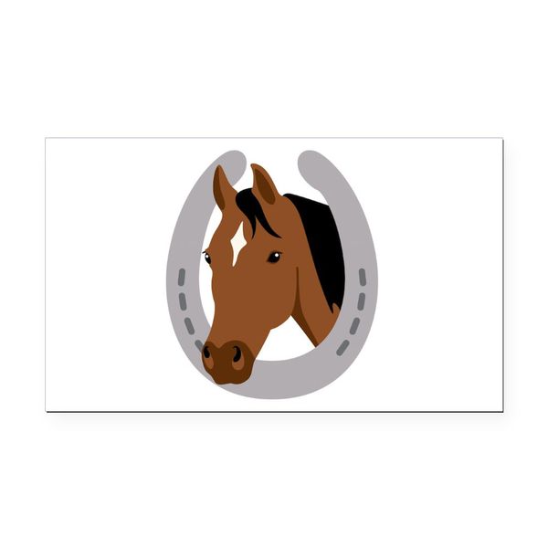 CafePress Horseshoe Horse Rectangle Car Bumper Magnet