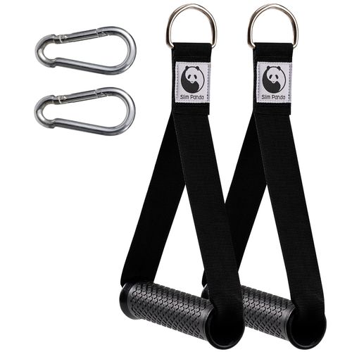 Slim Panda Set of 2 Single-Handle Lat Pull Handle for Fitness Bands Set, Ideal for Workout on the Pulley, Cable Pull Station or Power Tower, Exercise