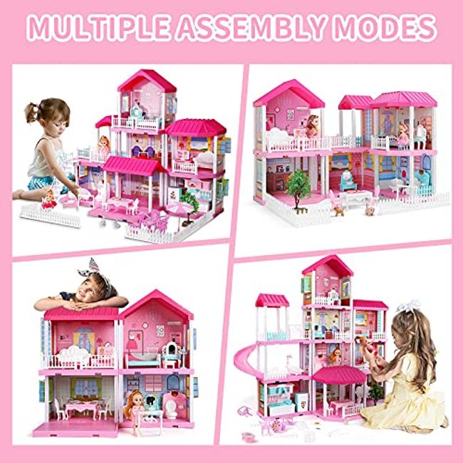 4 Room Doll House Girls Dream Play Playhouse Dollhouse ABS Game