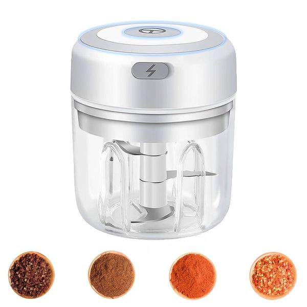 Electric Mini Food Chopper, USB Charging Electric Garlic Chopper, Wireless Mini Food Processor, Kitchen Gadgets, BPA- Free, Electric Vegetable Chopper for Baby Food/Chili/Onion/Nuts/Garlic (250ML)