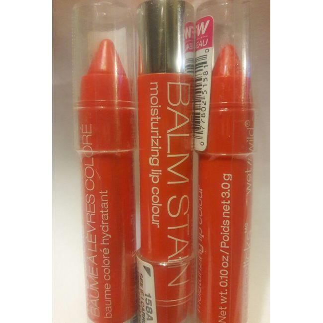 Wet n Wild Megaslicks Balm Stain  Lip Color 158A SEE IF I CARROT!Lot of 3