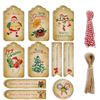 Christmas Tags 100 Pcs Set with String Retro Set Xmas Hanging Present Craft Labels Set 20