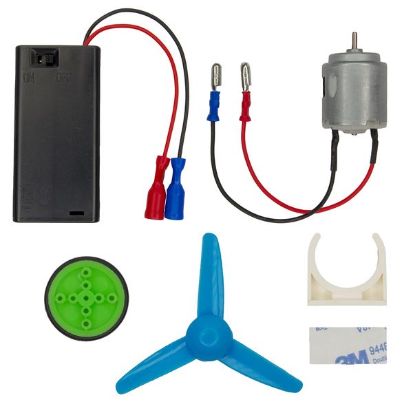 DC Motors Kit,10-Sets, 3V Electric Motors with Safety Plug Connectors, Propellers, 2AA Battery Holders, and Wheels for DIY Science Projects