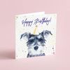 Schnauzer Birthday Card - Party Hat