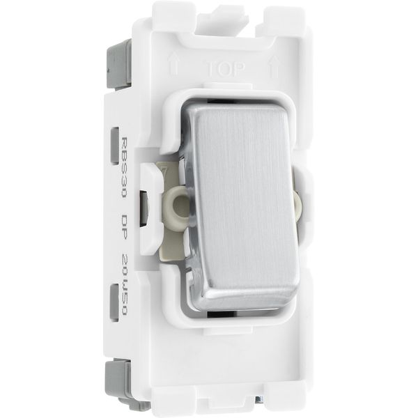 BG RBS30 Nexus Grid Brushed Steel 20A 2 Pole Switch Module
