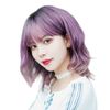 TefuRe H-6132 Medium Semi-Long Wig Bangs Wig Women, black / purple