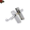 Infinity Decor Polished Chrome Victorian Scroll Lever Latch Door Pull Handle Pair on Rectangular Backplate Privacy Lock for Bathroom Internal Door