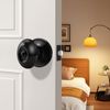 Gobrico 2 Pack Oval Door Knobs Matte Black Egg Shaped Door Knobs Indoor Privacy Door Knobs for Bedroom Bathroom Door Handles with Lock Without Keys