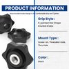 ZIUZI 1/4-20 Thread Knob Nut, 12 Pack 1/4 Star Shape Hand Tighten Clamping Knobs Black Screw-On Nuts