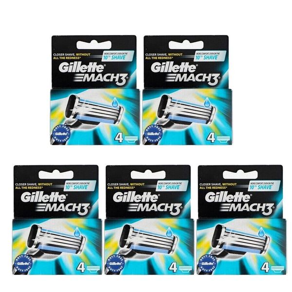 20 Count Gillette Mach3 Razor Blade Refill Cartridges fits Mach 3