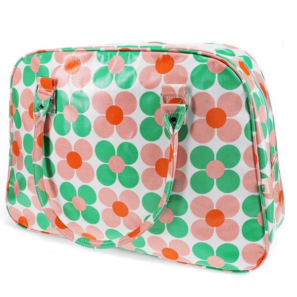 Weekend Bag - Pink and green Daisy