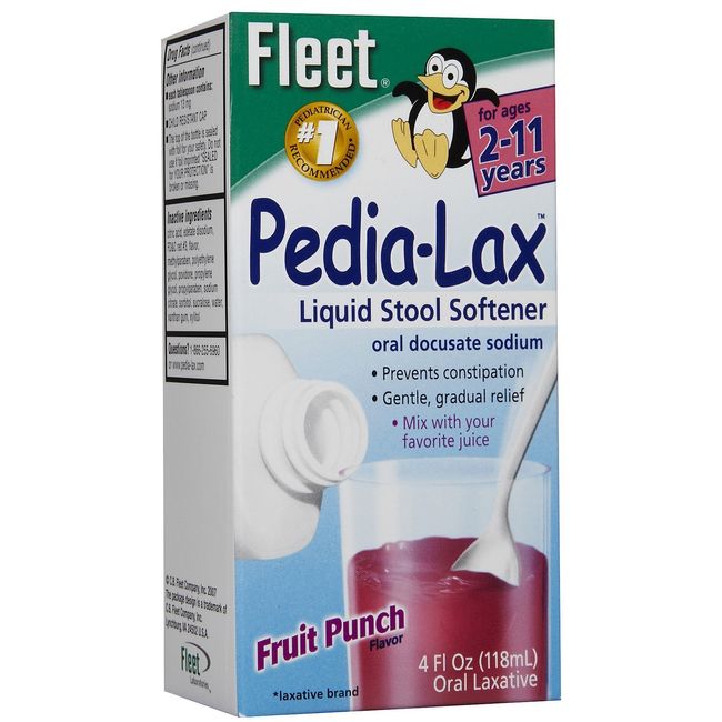 Fleet Pedia Lax Liquid Stool Softener, Fruit Punch, 4 oz