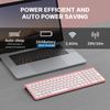 JOYACCESS Pink Wireless Keyboard,USB & Type C 2-in-1 Receiver, Full-Sized Ergonomic Computer Keyboard with Cover,Compatible with Windows/Mac/PC/Laptop