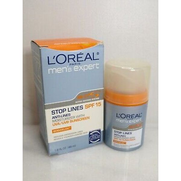L'OREAL MEN'S EXPERT STOP LINES MOISTURIZER SPF 15 1.6 OZ NWB