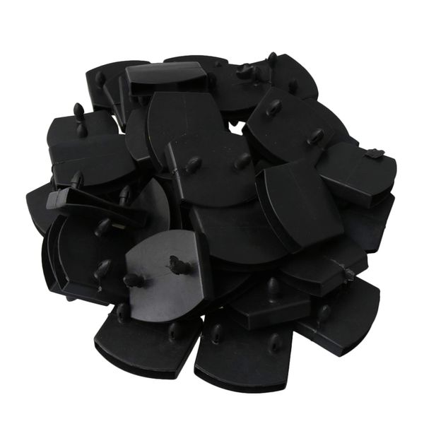 RDEXP 50 Piece Double Headed Plastic Bed Board Holder 55mm Inner Hole Black