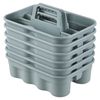 6PCS Commercial Large Plastic Cleaning Caddy W/ Handle Tool Supply Organizer