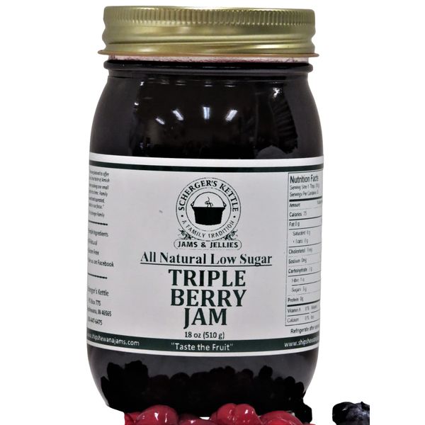 Triple Berry Jam, All Natural/Low Sugar, 18 oz