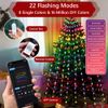 Smart LED Christmas Tree Lights Waterfall String Color Changing Xmas Fairy Decor