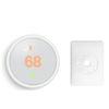 Google Nest Thermostat - Programmable Smart Learning Thermostat with Easy Installation and Trim Kit Bundle, White