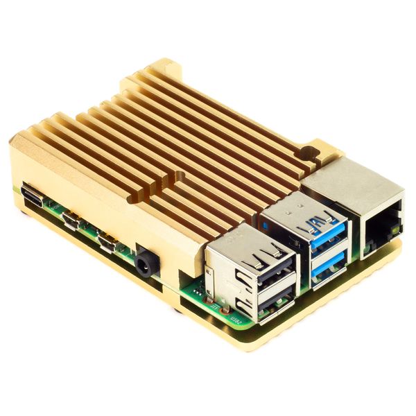Aluminium Heatsink Case for Raspberry Pi 4 (Heliodor Gold)