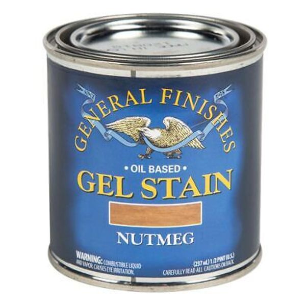 General Finishes Oil Base Gel Stain, 1/2 Pint, Nutmeg