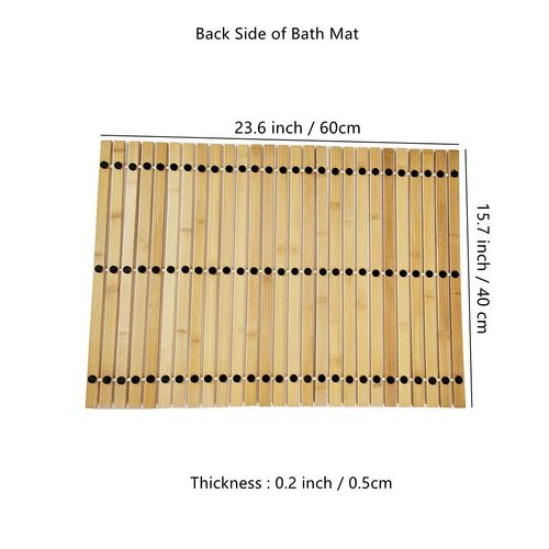HJJKKH Bath Mat Rayon Derived from Bamboo 15.7X 23.6 inches, Non Slip and Foldable Floor Shower Bath Mat for Bathroom, Bathtub, Shower, Sauna, Hot Tub