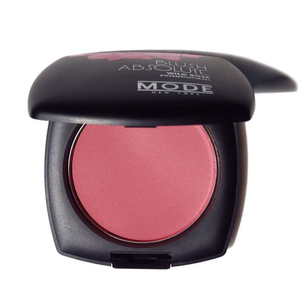 MODE Pearly Coral Pink Rose Blush Absolute RITUAL ROMANCE Smooth Pressed Powder Cheek Color, Long Lasting Natural Blusher Compact, Nourishing Wild Rose Skincare