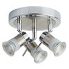Searchlight 7443CC-LED 3 Light Round Ceiling Spot Light in Chrome and Satin Silver
