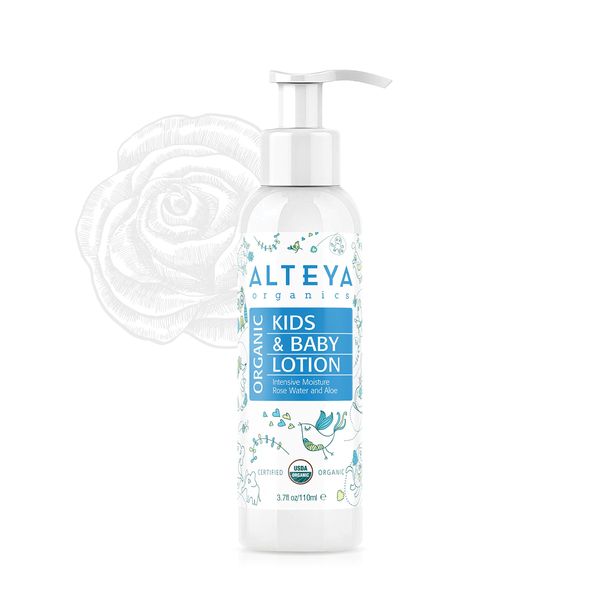 Alteya Organics Kids and Baby Lotion - USDA Certified Organic - 3.7 Fl Oz/110mL