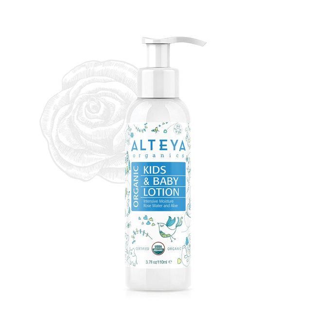 Alteya Organics Kids and Baby Lotion - USDA Certified Organic - 3.7 Fl Oz/110mL