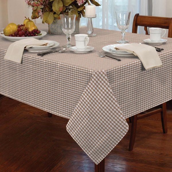Classic Home Store Alan Symonds Tablecloths Gingham Tablecloth Beige 54 x 54