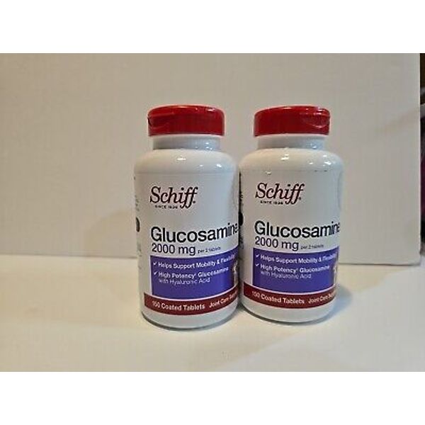 2-Pack Schiff Glucosamine 2000 mg 150 tablets each X2 (300 total) EXP 6/25