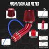 Red 3"/76mm Car Cold Air Intake Filter Induction Kit Pipe Power Flow Hose System