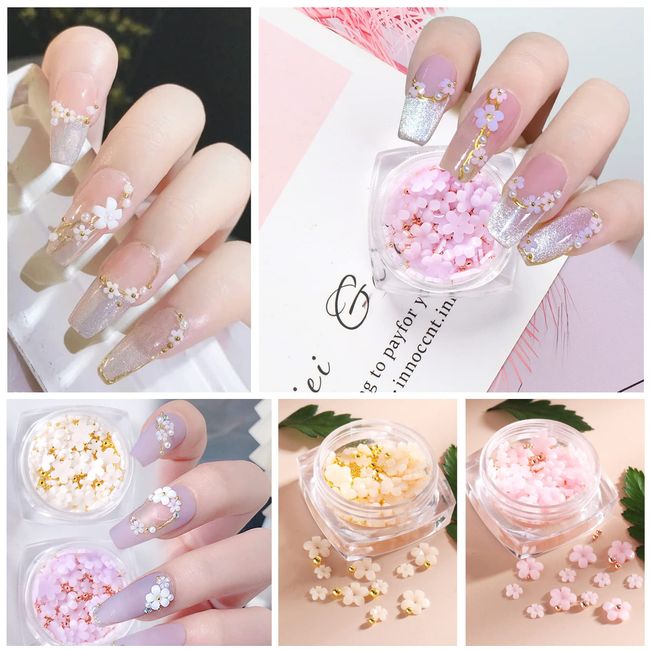 Buy Pressed Flower Nail Parts Set of 6 Dried Flower Nail Parts Nail Pressed  Flowers for Resin Flower Gel Nail Nail Art Decor Parts from Japan - Buy  authentic Plus exclusive items