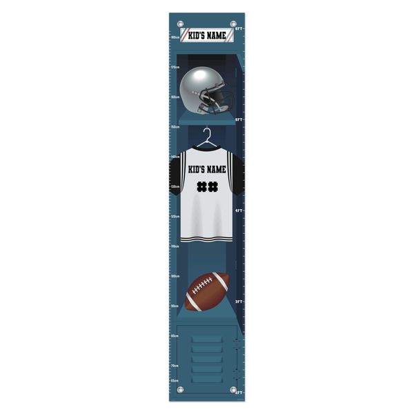 Sports Growth Chart Football Locker Custom Name Gifts for Kids Room Decor Personalized Growth Chart