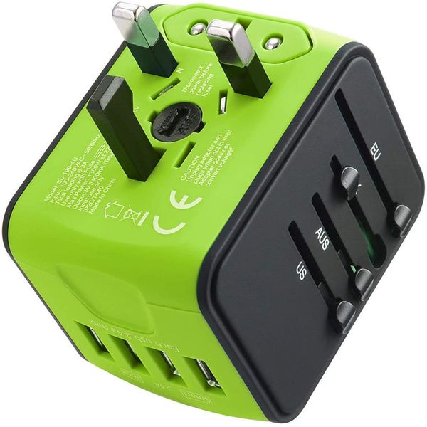 JMFONE Reiseadapter Weltweit, Universal Reisestecker mit 4 USB Ports + AC Steckdose, International Steckdosenadapter Travel Adapter für USA UK Kanada England Thailand Mexiko Australien 160 Ländern